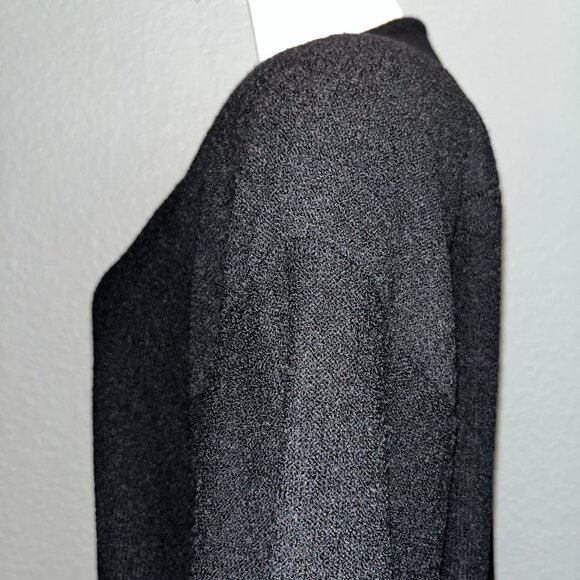 VINTAGE ST. JOHN BLACK KNIT COAT - POCKETS &  BALLOON SLEEVES MADE IN USA EUC 16 - Picture 9 of 16